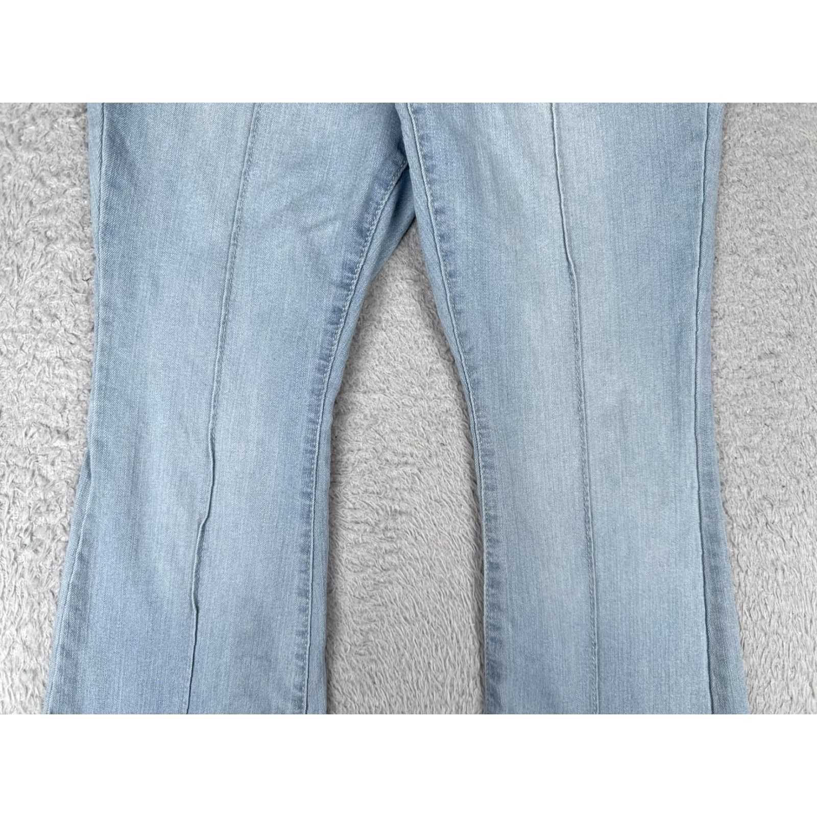 Vintage Blue Spice Jeans Womens 7 Light Wash High Waist Flare Front Seam Stretch Denim Shirt? Size 28" / US 6 / IT 42 - 3 Thumbnail
