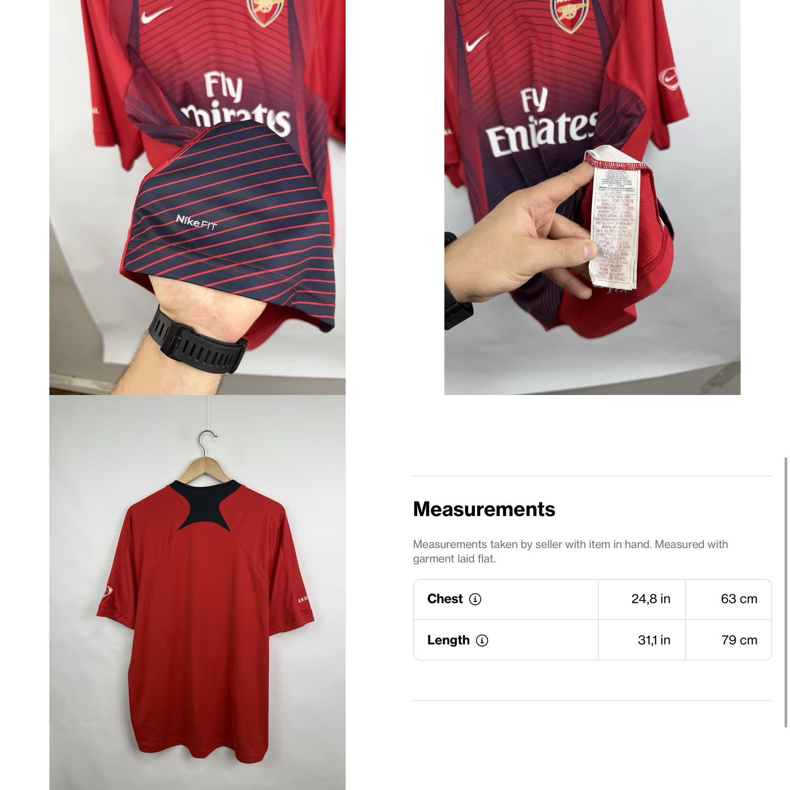 Nike VINTAGE Nike Arsenal Jersey Soccer Football Shirt XL Men Red 2007/08 Size US XL / EU 56 / 4 - 8 Thumbnail