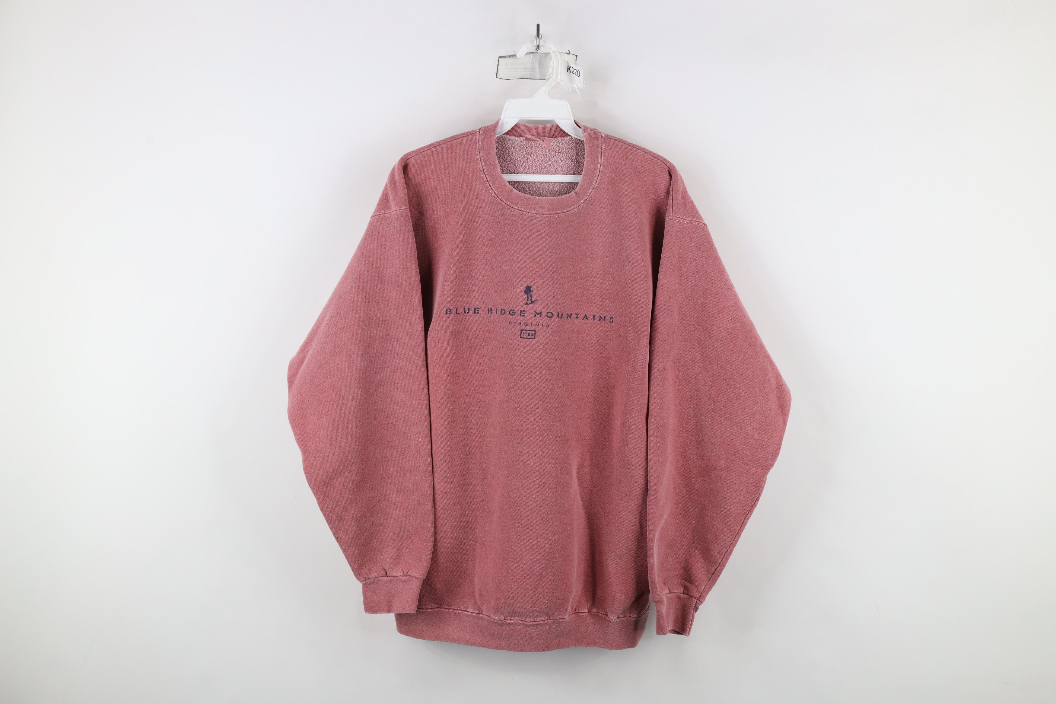 Vintage Vintage 90s Stonewash Ridge Mountains Sweatshirt Red USA Size US M / EU 48-50 / 2 - 1 Thumbnail