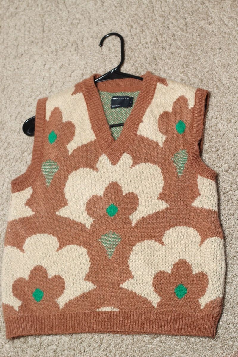 Vintage Vintage Brown Floral Sweater Vest Size US S / EU 44-46 / 1 - 1 Thumbnail