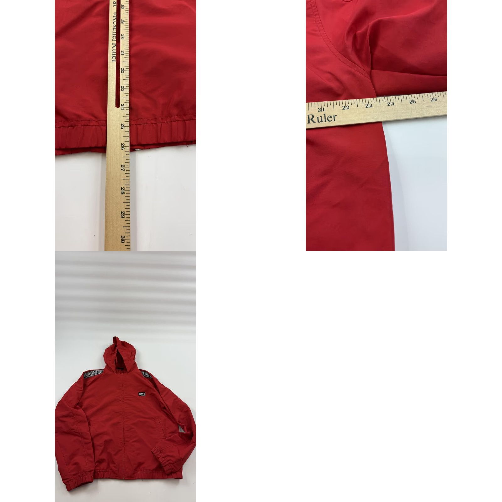 Obey Obey Jacket Mens Medium Red Hooded Full Zip Windbreaker Tape Worldwide Logo Size US M / EU 48-50 / 2 - 9 Thumbnail