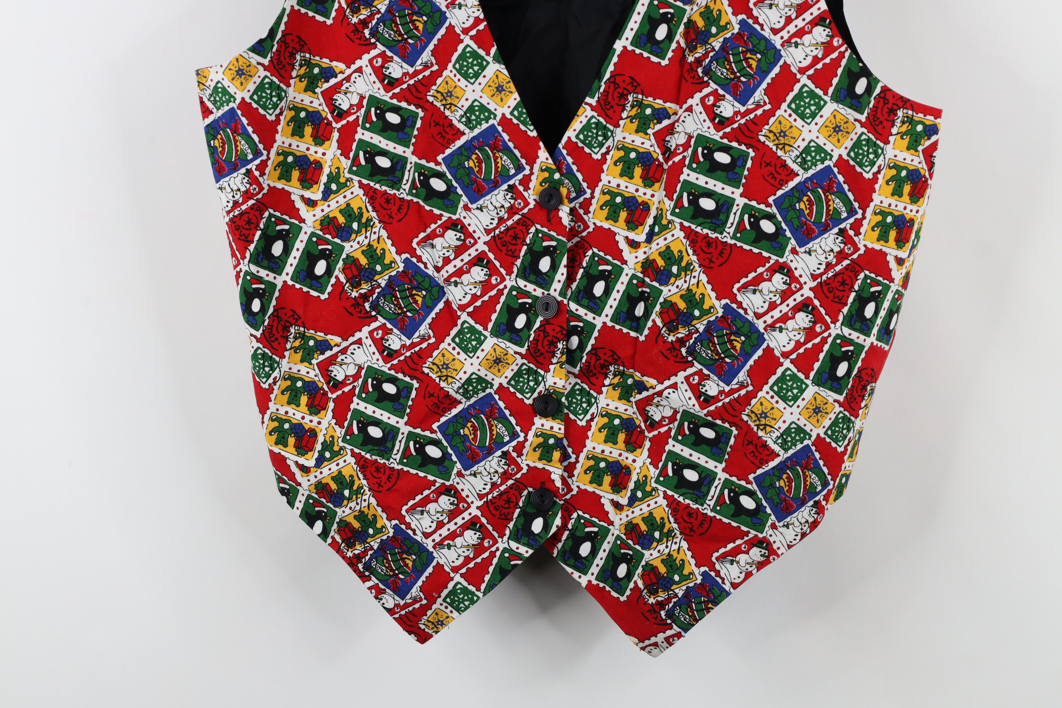 Vintage Vintage 90s Streetwear All Over Print Tie Back Vest Jacket Size L / US 10 / IT 46 - 3 Thumbnail