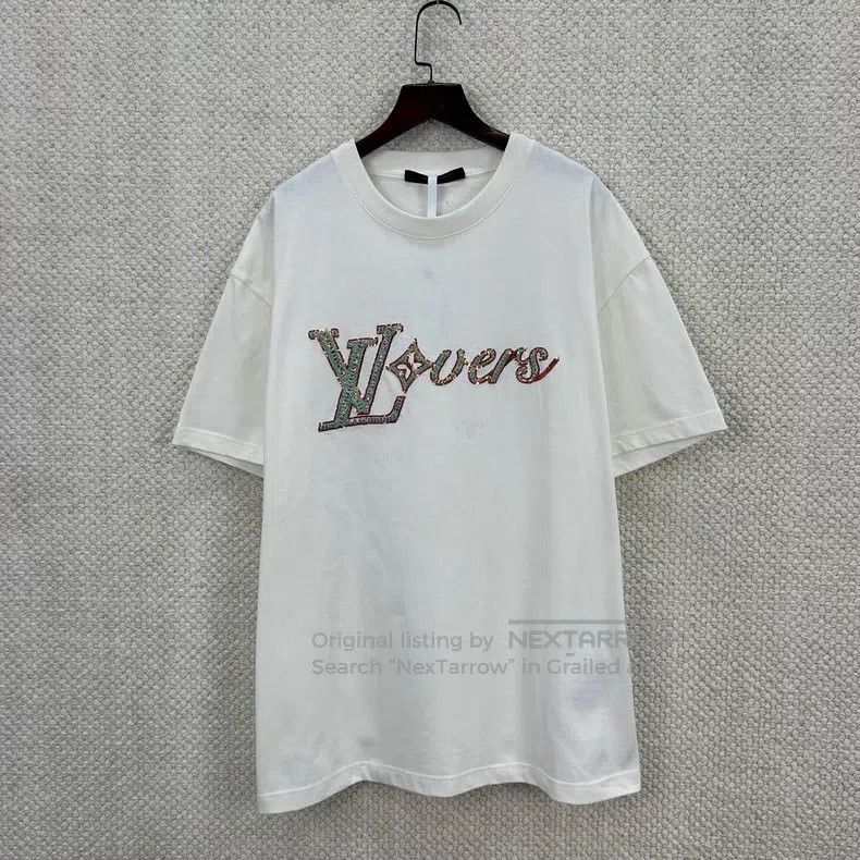 Louis Vuitton Louis Vuitton Lovers Green Bead Embroidered Crew Neck Shor Size US M / EU 48-50 / 2 - 1 Thumbnail