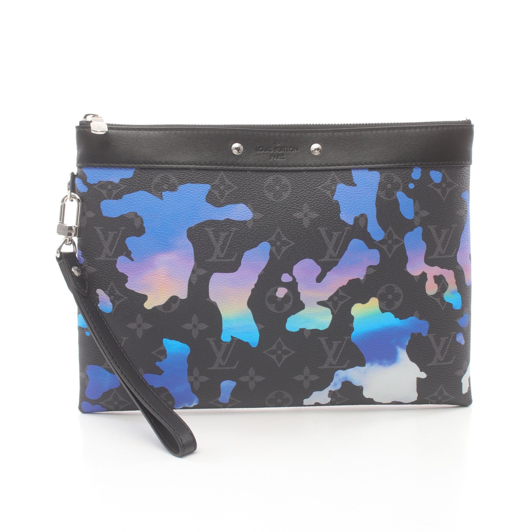 Louis Vuitton Louis Vuitton Pochette Two Go Room With A View Monogram Eclipse Clutch Bag Leather Black Size ONE SIZE - 1 Thumbnail