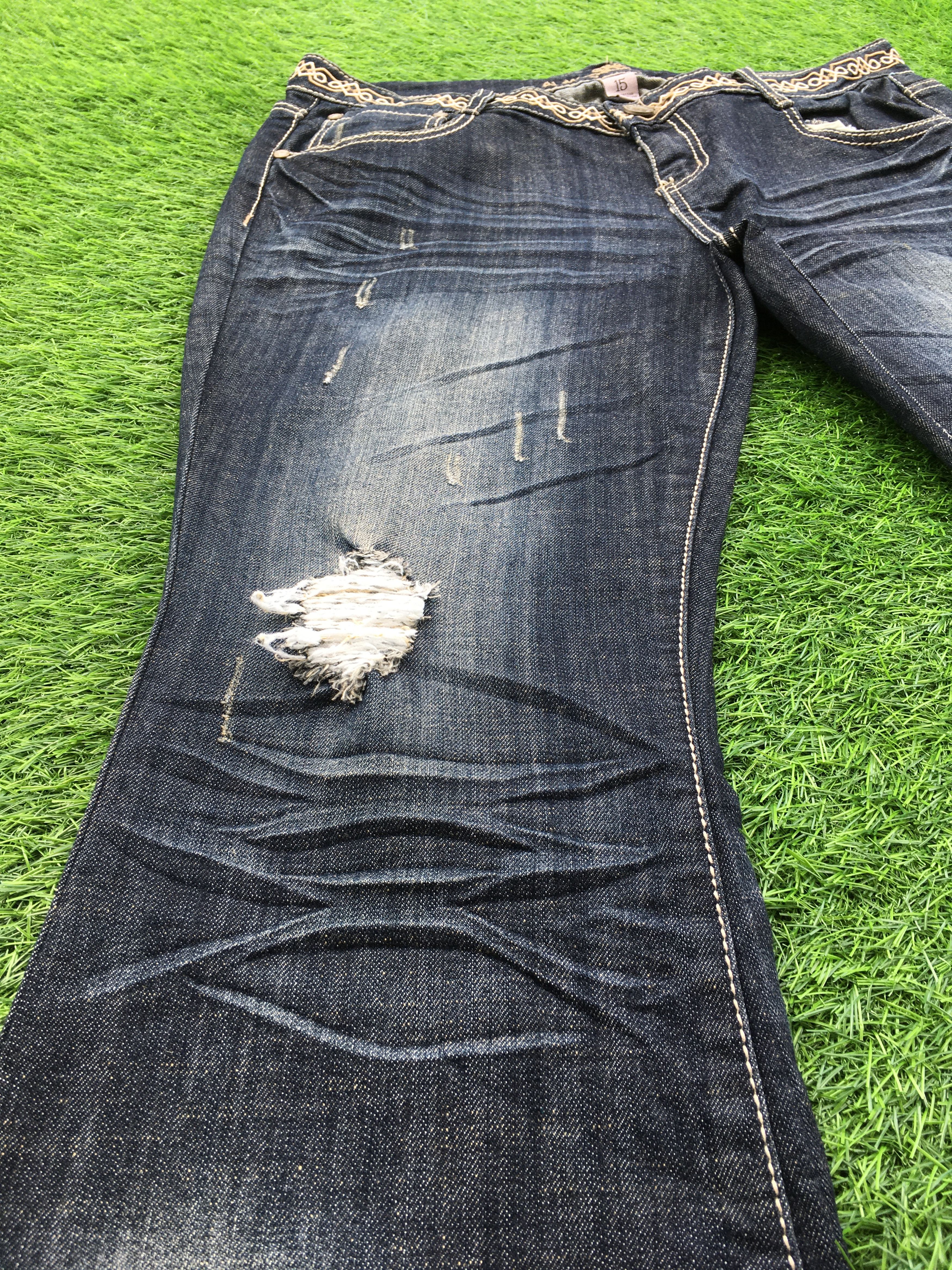 Designer × Jean Distressed Low Waist Bootcut Stretch Jeans D-999 Size 32" / US 10 / IT 46 - 7 Thumbnail