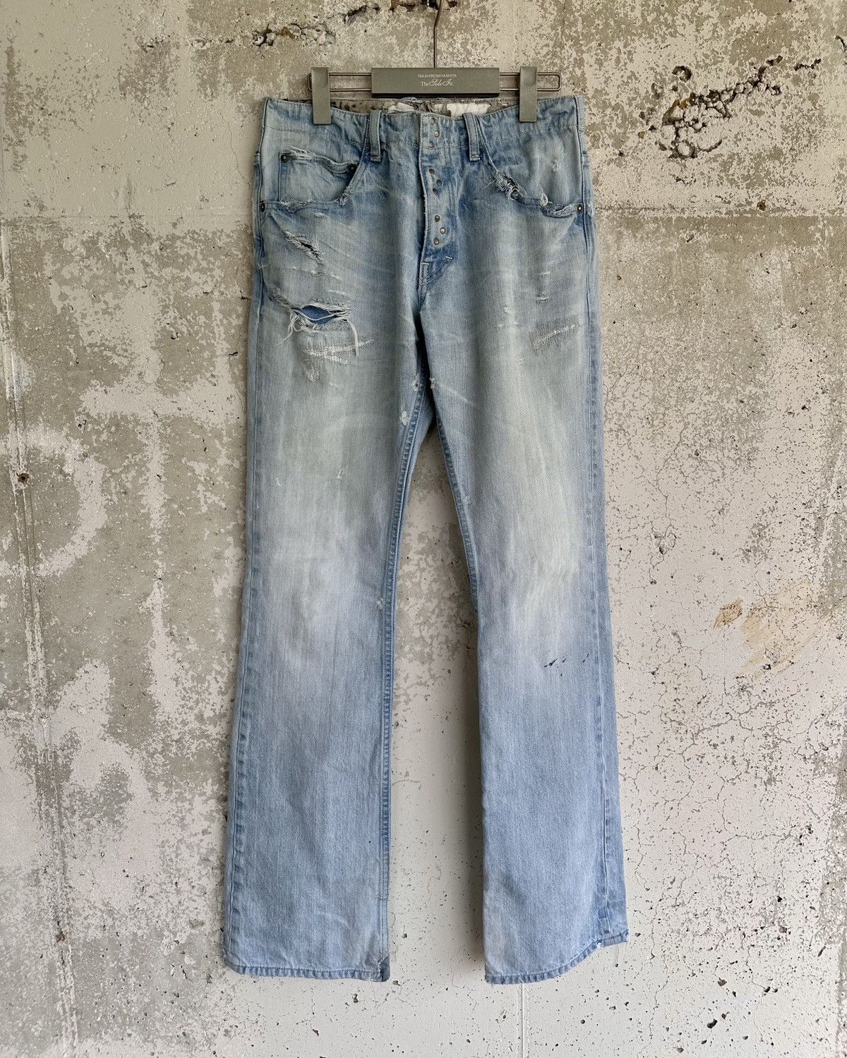 Isamu Katayama Backlash Isamu Katayama Backlash ‘Leather Repair’ Distressed Denim Size US 31 - 2 Thumbnail