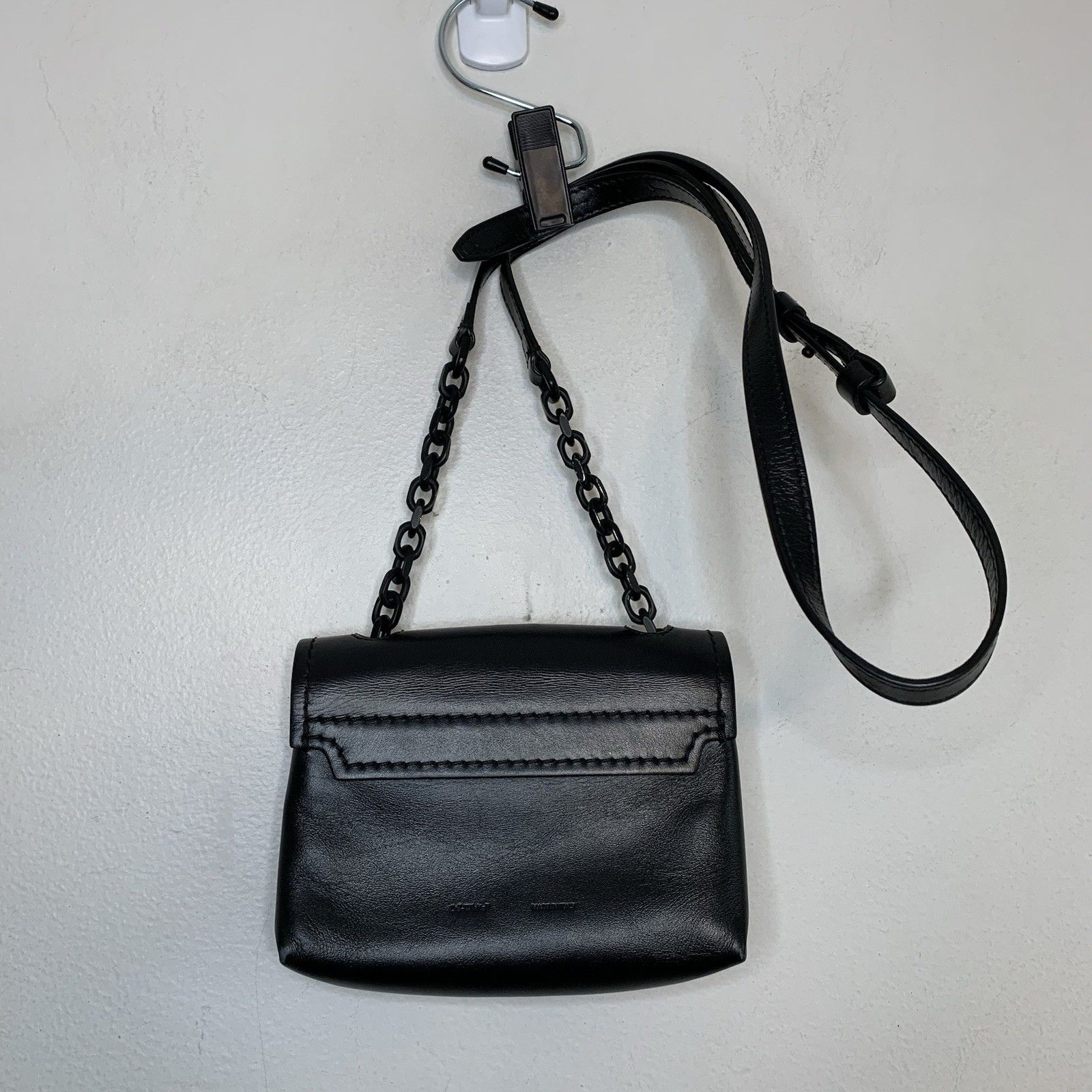 Off-White Off White Diag Soft Binder Clip Leather Side Bag Black Size ONE SIZE - 4 Thumbnail