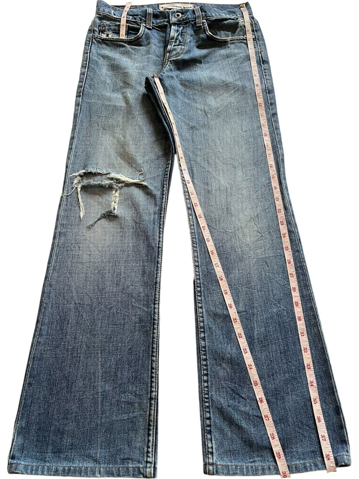 Japanese Brand Vintage Japanese Brand Faded Wash Distressed Flared Jeans Size US 29 - 12 Thumbnail