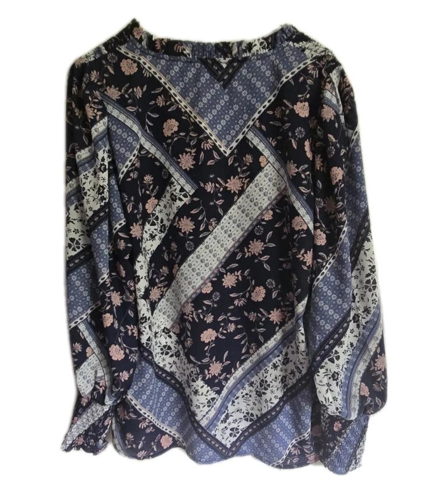 Other Copper & Ella Womens Large L Blouse Top Shirt Blue Floral Ne Size L / US 10 / IT 46 - 2 Thumbnail
