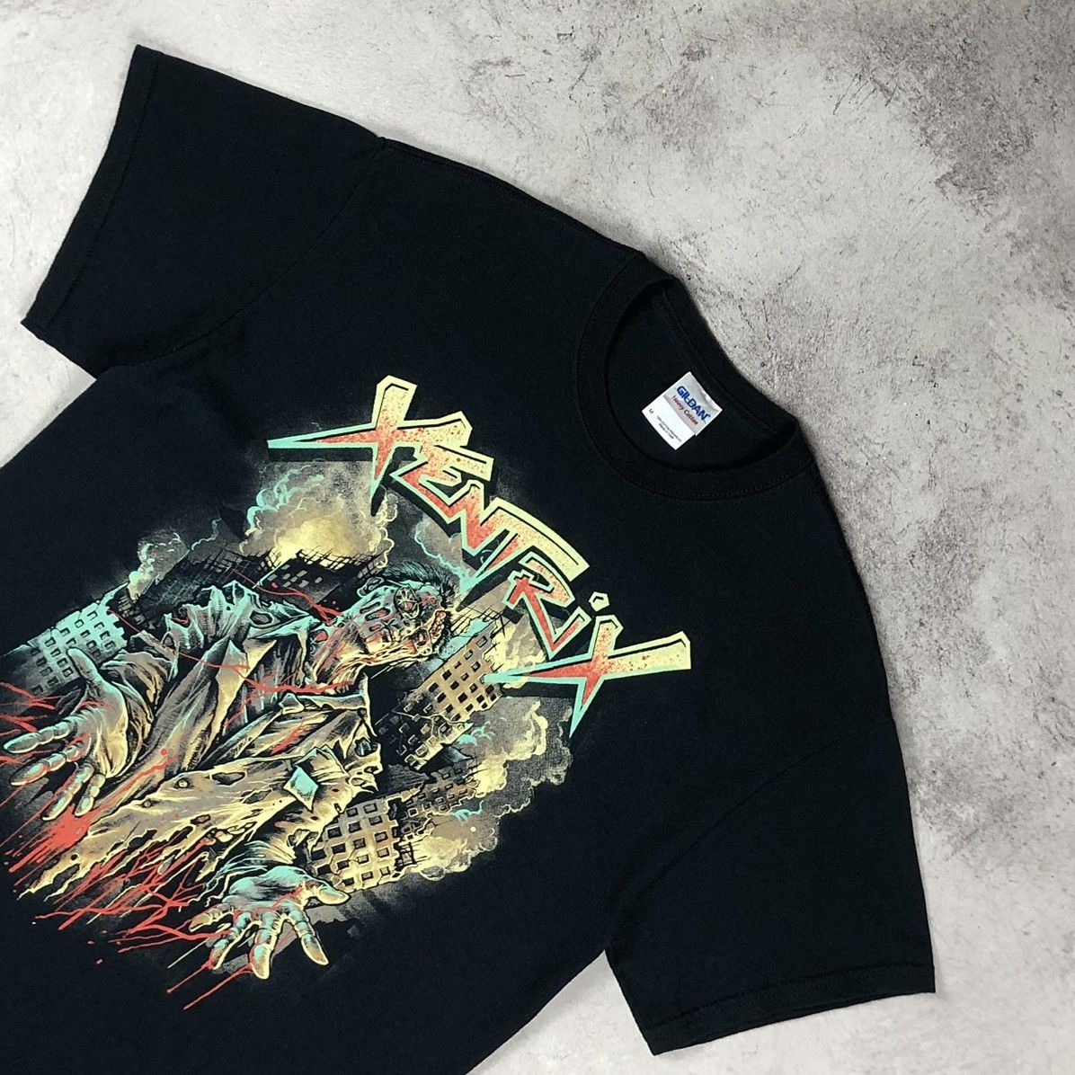 Vintage Vintage Xentrix Keep Smiling While You Die Graphic Metal Tee Size US M / EU 48-50 / 2 - 9 Thumbnail
