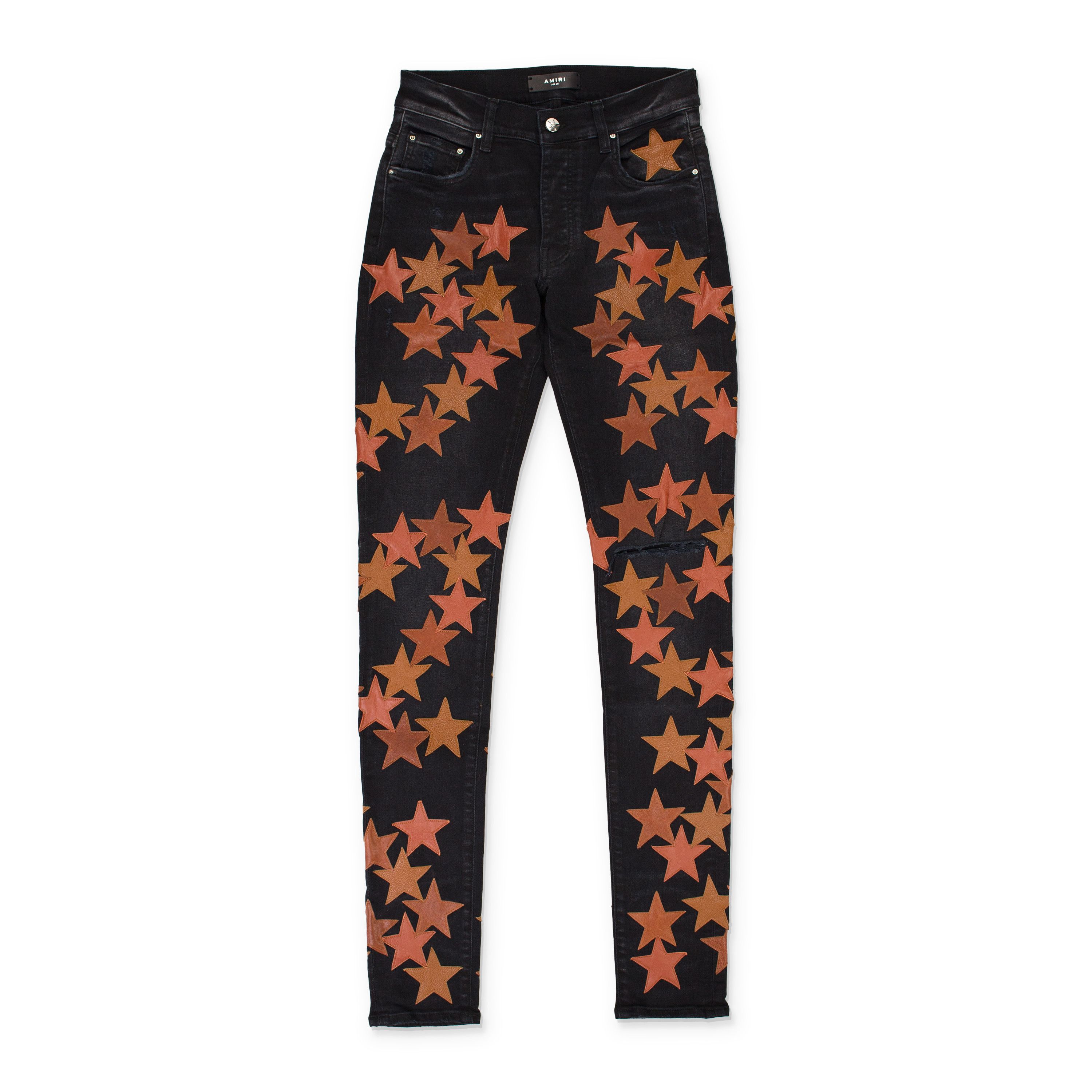 Amiri Amiri STAR APPLIQUE CHEMIST AGED BLACK JEANS Size 32 Size US 32 / EU 48 - 1 Thumbnail