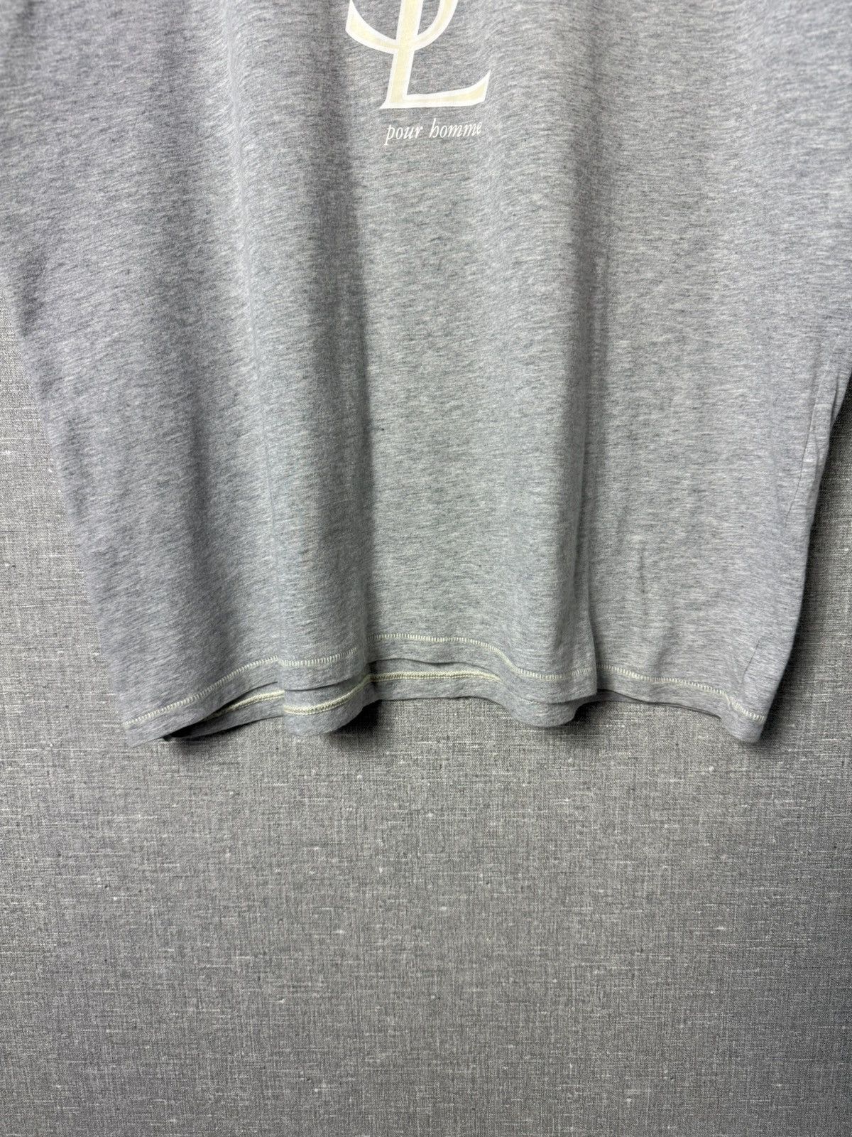 Yves Saint Laurent Vintage Yves Saint Laurent Pour Homme YSL Logo Tee V-Neck Size US XL / EU 56 / 4 - 8 Thumbnail