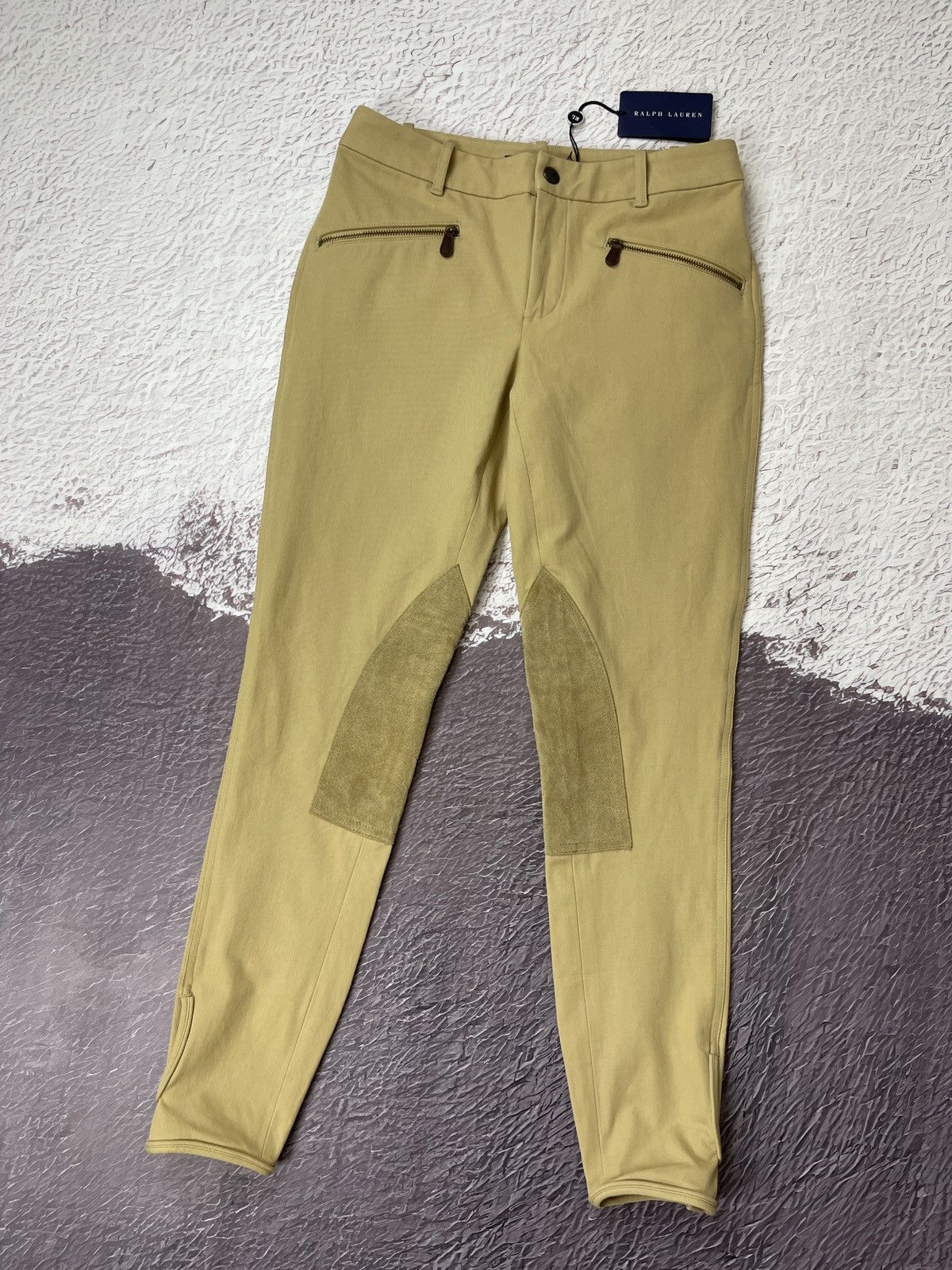 Polo Ralph Lauren beige suede trim pants chinos