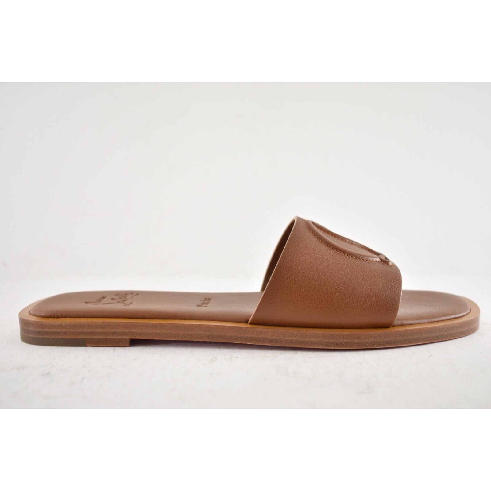 Christian Louboutin Christian Louboutin CL Mule Flat Cuoio Brown Leather Slide Size US 10 / IT 40 - 2 Thumbnail