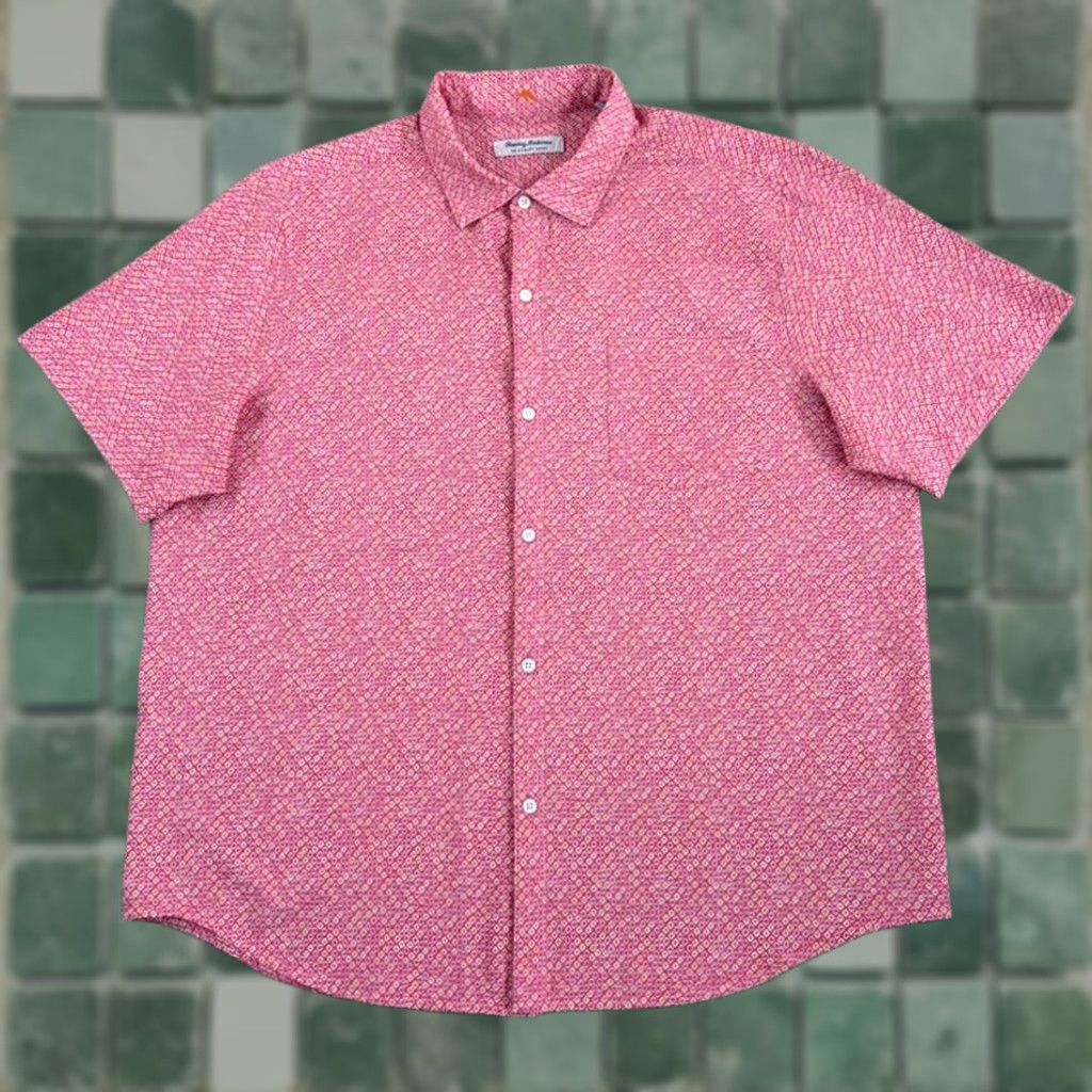 Tommy Bahama Tommy Bahama Island Zone Bahama Coast Paquito Geo IslandZone Pink Shirt Men XL Size US XL / EU 56 / 4 - 1 Thumbnail