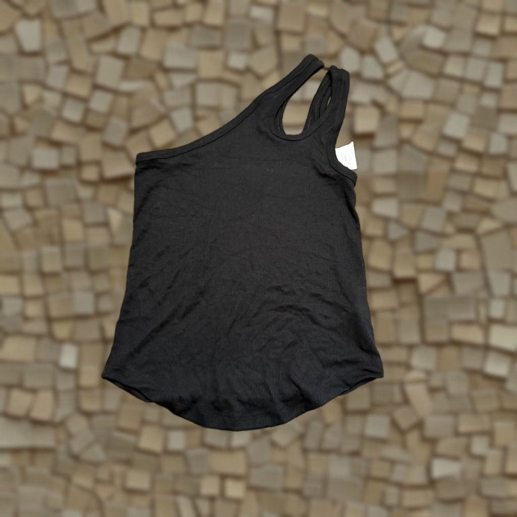 Old Navy Old Navy Tank Shirt Women Small Black Ultralite Go Dry One Shoulder Casual Basic Modern Size S / US 4 / IT 40 - 1 Thumbnail