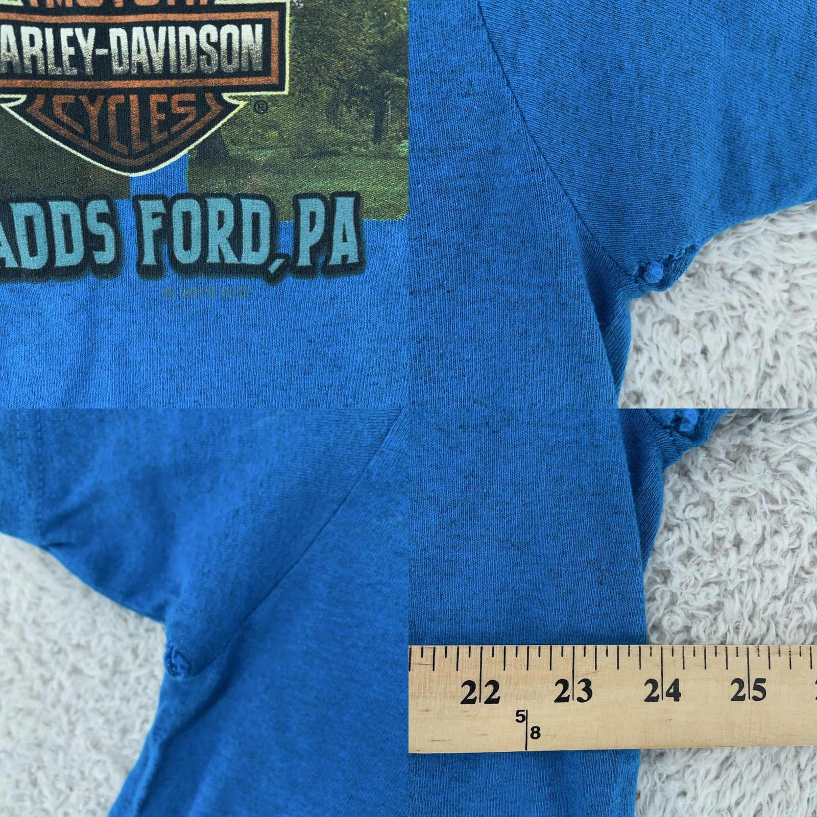 Harley Davidson Harley-Davidson Shirt Mens XL Blue Brandywine Chadds Ford Pennsylvania Biker Tee Size US XL / EU 56 / 4 - 9 Thumbnail
