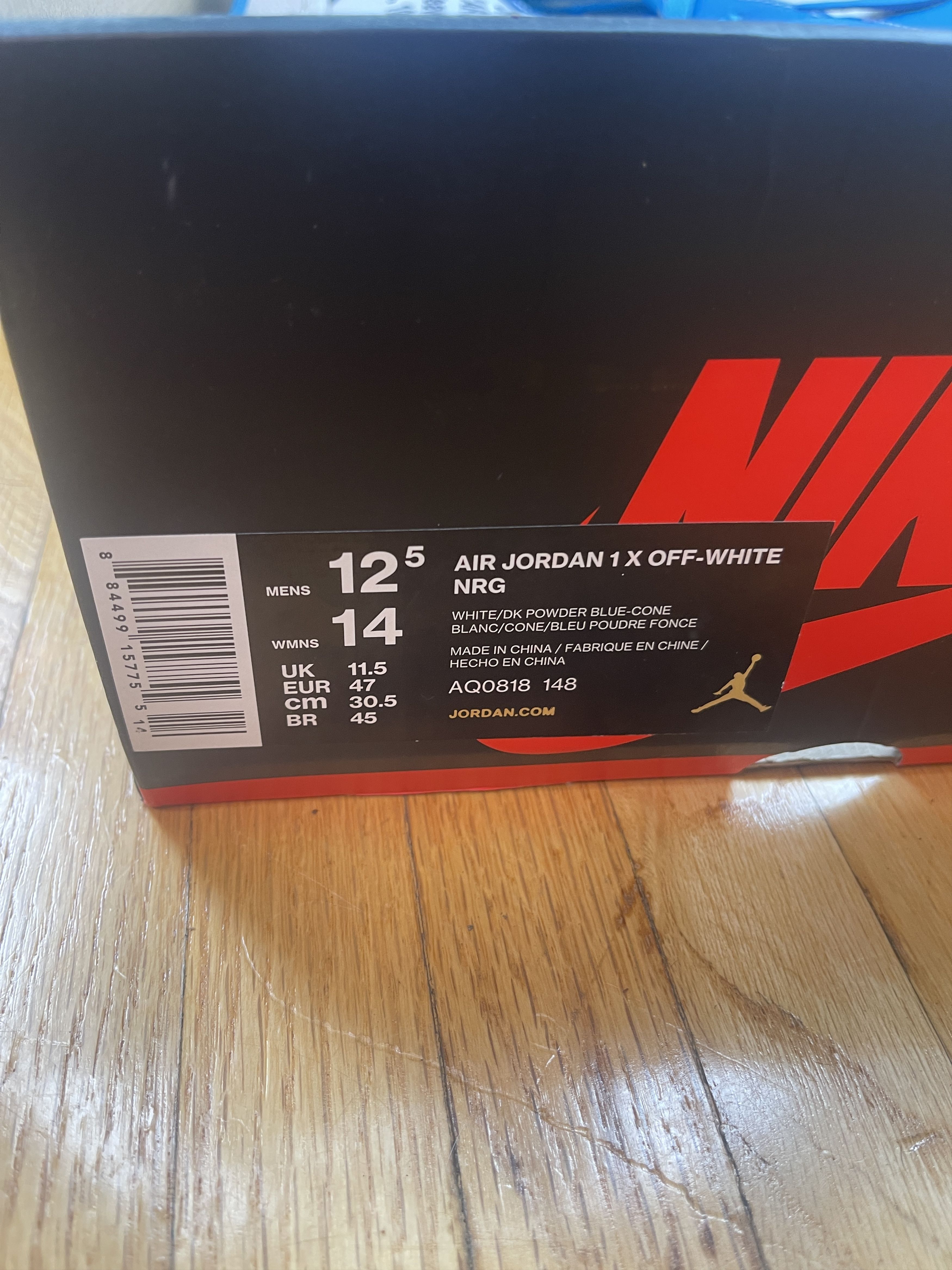 Jordan Brand × Off-White Jordan 1 Off White NRG UNC Size 12.5 Size US 12.5 / EU 45-46 - 14 Thumbnail