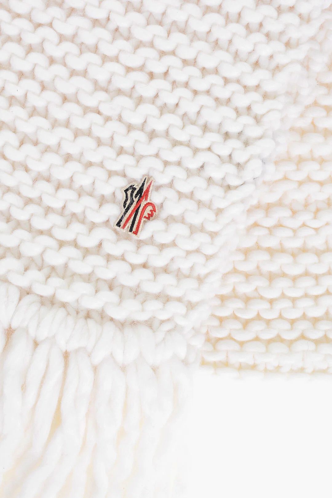 Moncler og1mm0426 Solid Wool-Blend Scarf in White Size ONE SIZE - 2 Thumbnail