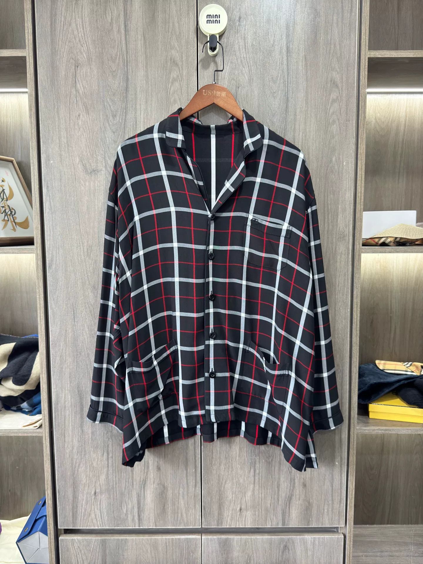Balenciaga Balenciaga BB Embroidered Check Long Sleeve Shirt Size US S / EU 44-46 / 1 - 1 Thumbnail