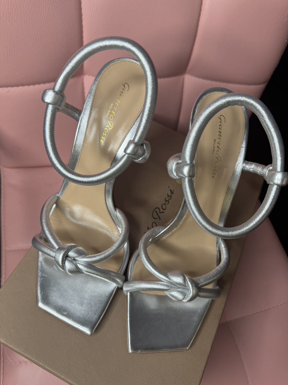 Gianvito Rossi Juno 110mm Metallic Sandals Size US 11 / IT 41 - 4 Thumbnail