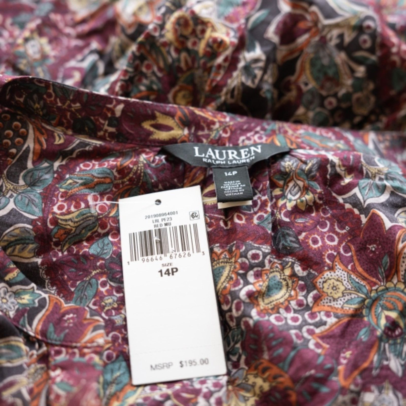 Lauren Ralph Lauren Lauren Ralph Lauren. Petite Floral Belted Cotton Dress. Size XL / US 12-14 / IT 48-50 - 11 Thumbnail