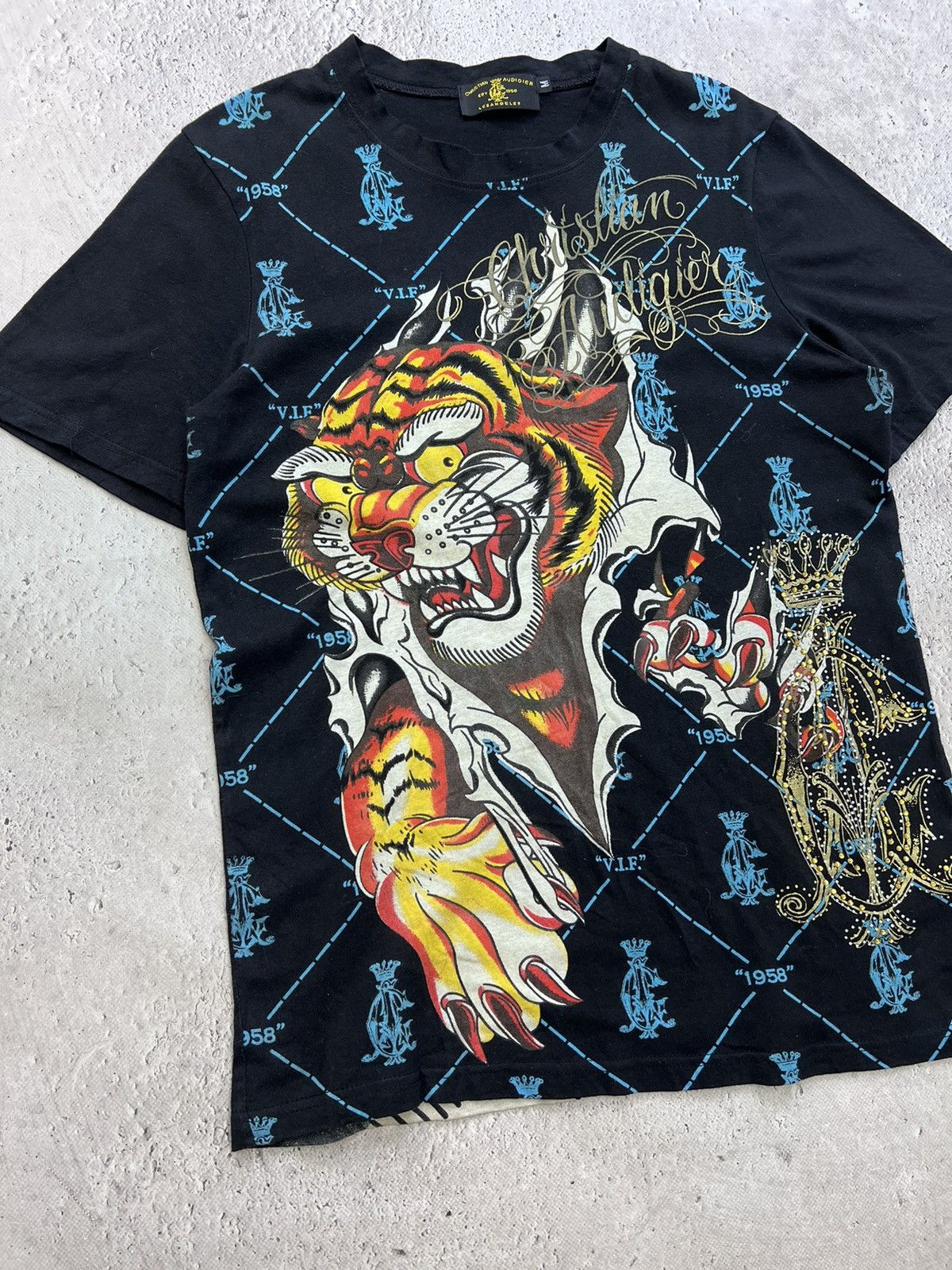 Christian Audigier × Ed Hardy × Vintage Vintage Ed Hardy By Christian Audigier T-shirt Big Logo Tee Size US M / EU 48-50 / 2 - 2 Thumbnail