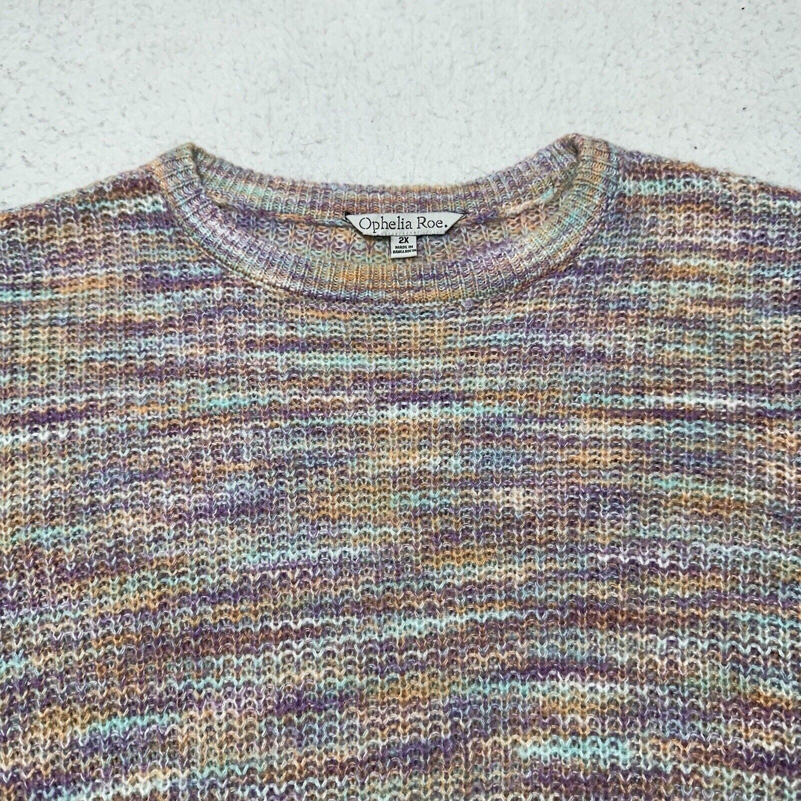 Other Ophelia Roe 2X Crewneck Pullover Balloon Sleeve Crop Sweater Size XXL / US 16-18 / IT 52-54 - 2 Thumbnail