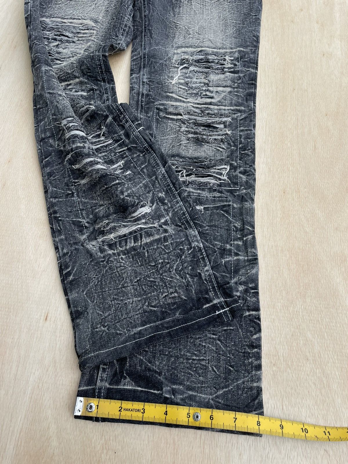 Vintage Lowbox Distressed Denim Jeans Punk Style