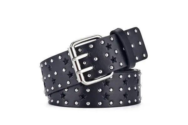 Leather × Vintage Star Hollow Double Row Belt Size ONE SIZE - 4 Thumbnail