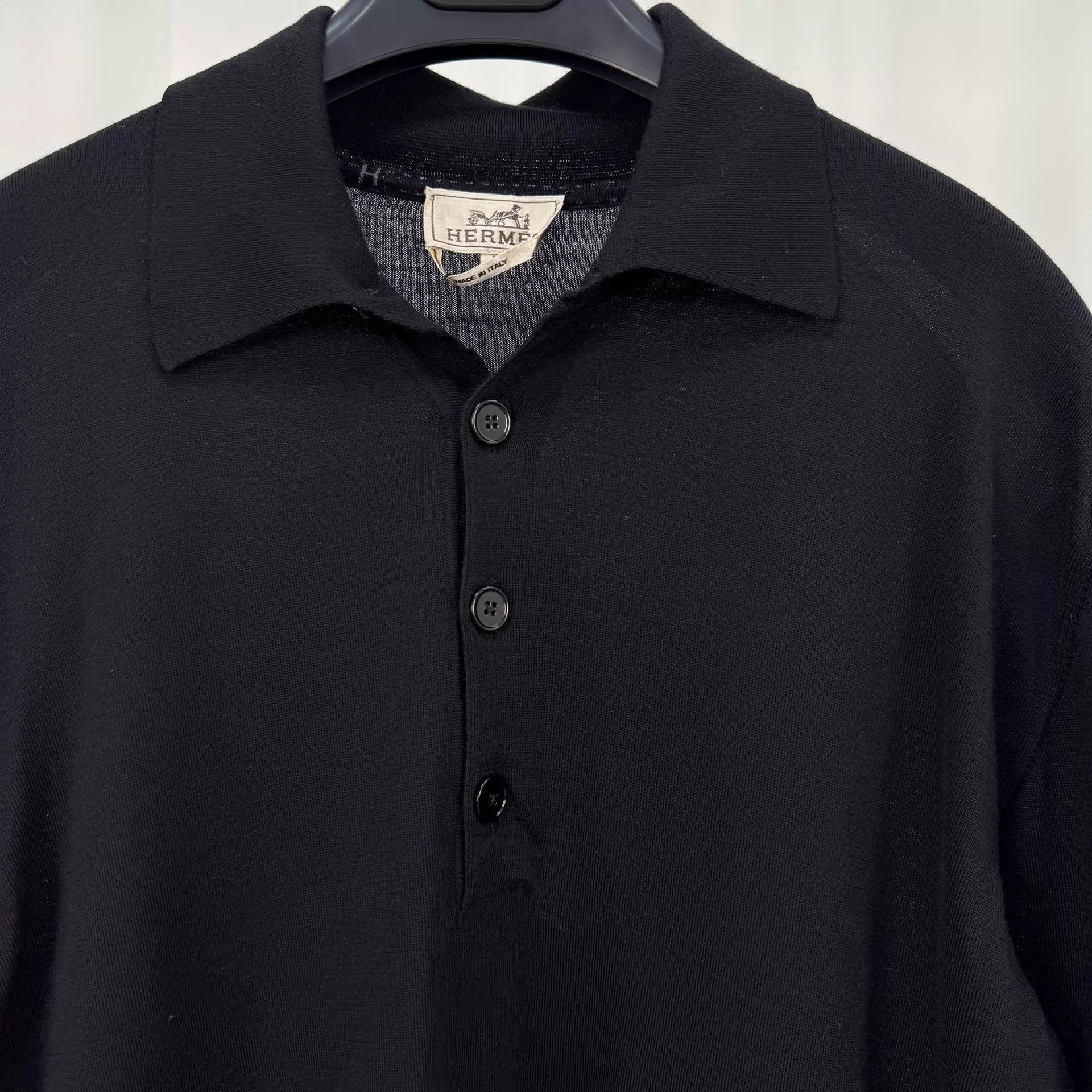 Hermes Hermes Black Wool Knit Polo Longsleeve L 99 New Size US L / EU 52-54 / 3 - 3 Thumbnail