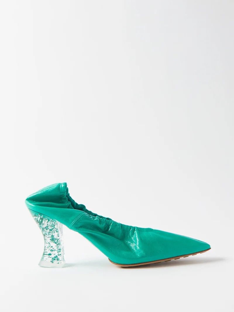 Bottega Veneta o1bcso1str0225 Almond Pumps in Green Size US 8 / IT 38 - 1 Thumbnail