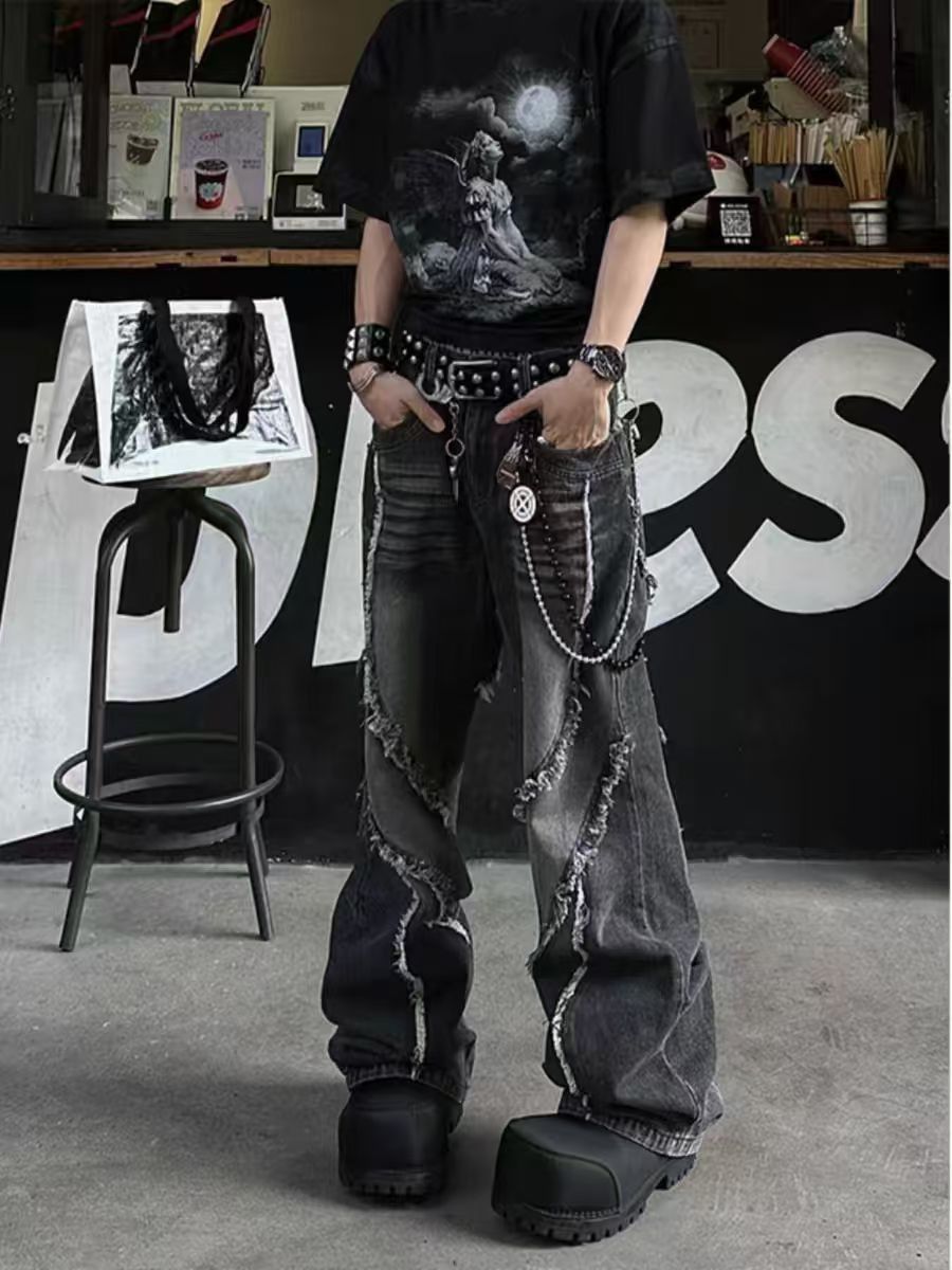 Japanese Brand × Jean Hip-hop street style micro flare baggy jeans Size US 30 / EU 46 - 1 Thumbnail