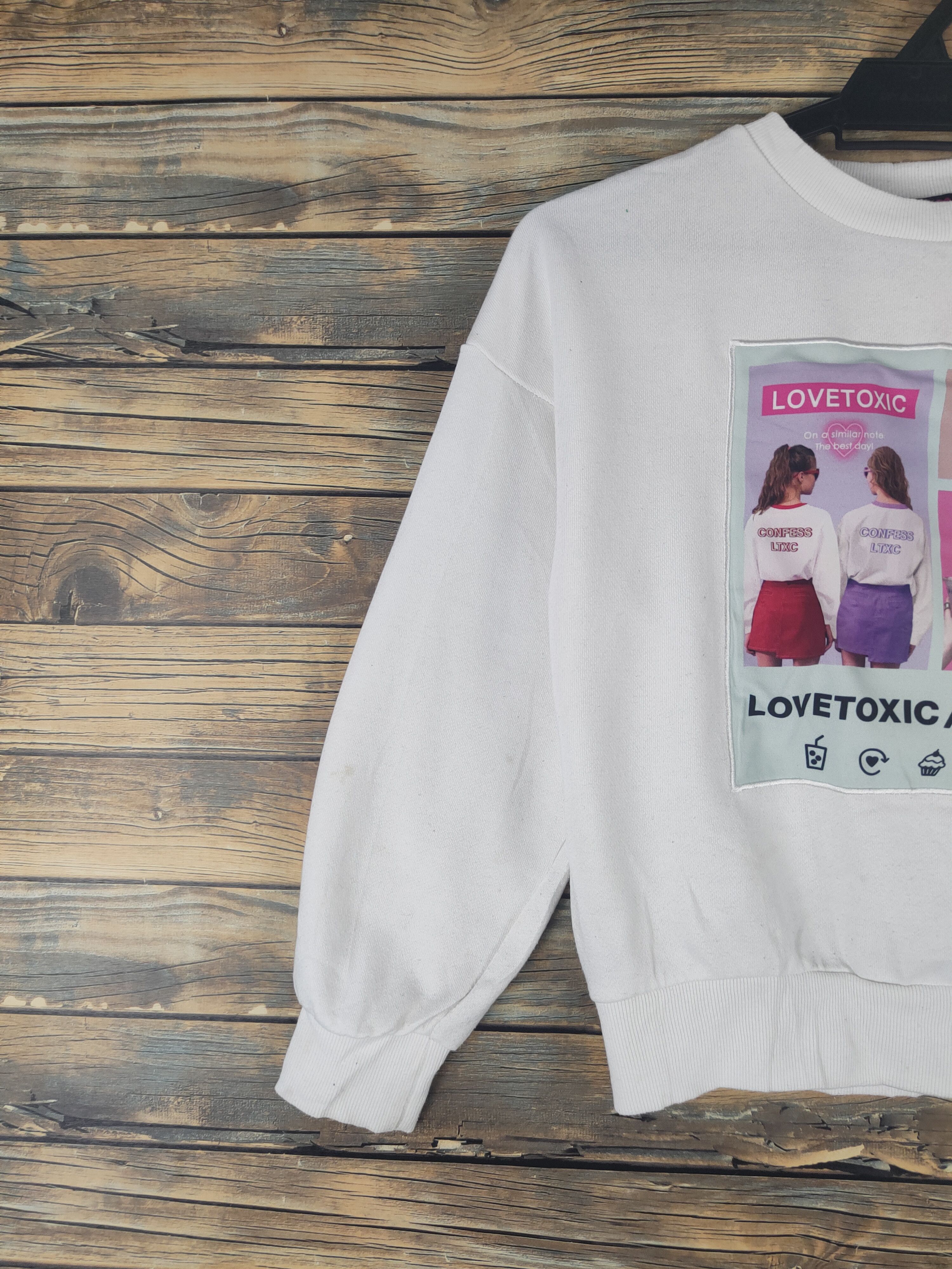 Japanese Brand × Vintage Vintage 💥 Lovetoxic White Sweatshirts Size S / US 4 / IT 40 - 4 Thumbnail