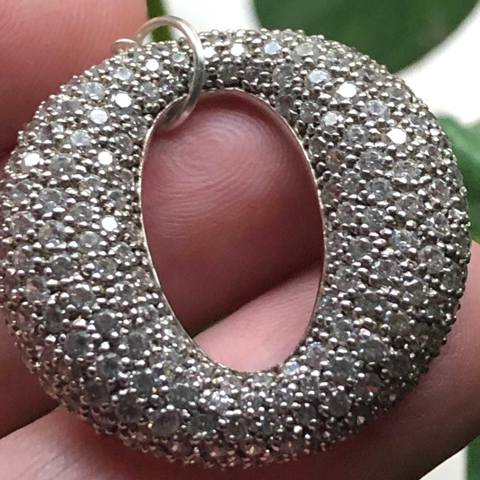 Vintage Vintage repurpose pave stone pendant on chain necklace Size ONE SIZE - 2 Thumbnail
