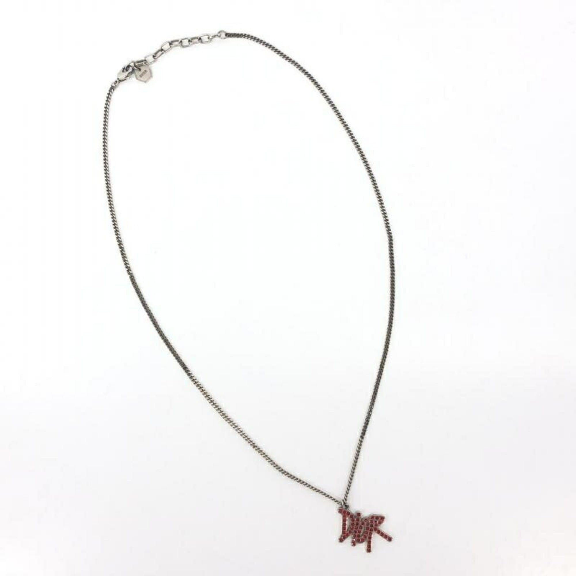 image of Christian Dior Dior Shawn Stussy Logo Necklace Dior in Black, Women's