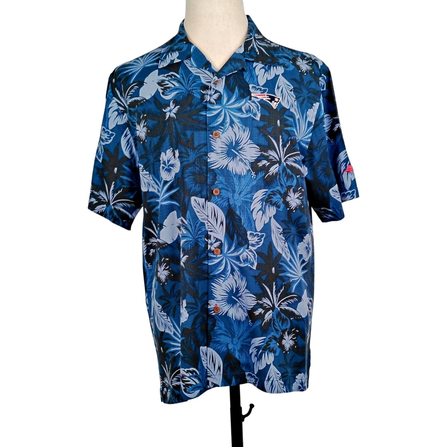 Tommy Bahama Tommy Bahama NE Patriot Hawaiian Silk S/S Button Down Shirt Size US M / EU 48-50 / 2 - 2 Thumbnail
