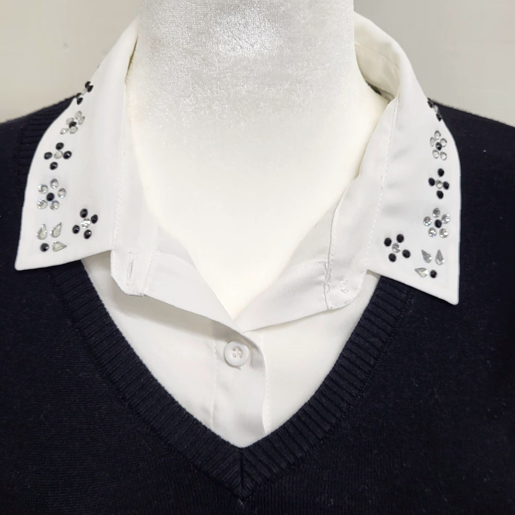 Adrianna Papell Adrianna Papell Twofer Sweater Women XL V-Neck Layered Sheath Black White Size XL / US 12-14 / IT 48-50 - 3 Thumbnail