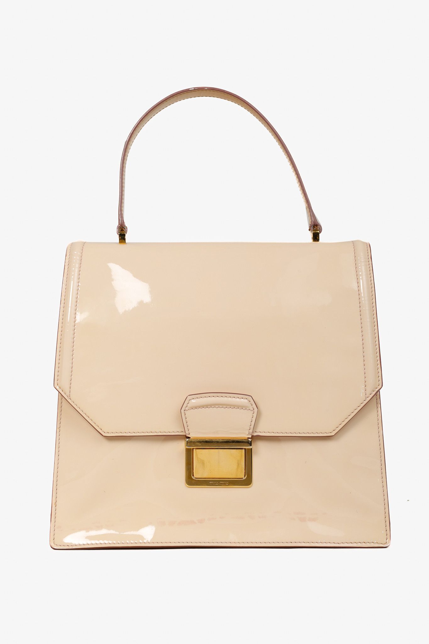 Miu Miu Miu Miu Gemma Vernice Leather Top-Handle Flap Bag Size ONE SIZE - 1 Thumbnail