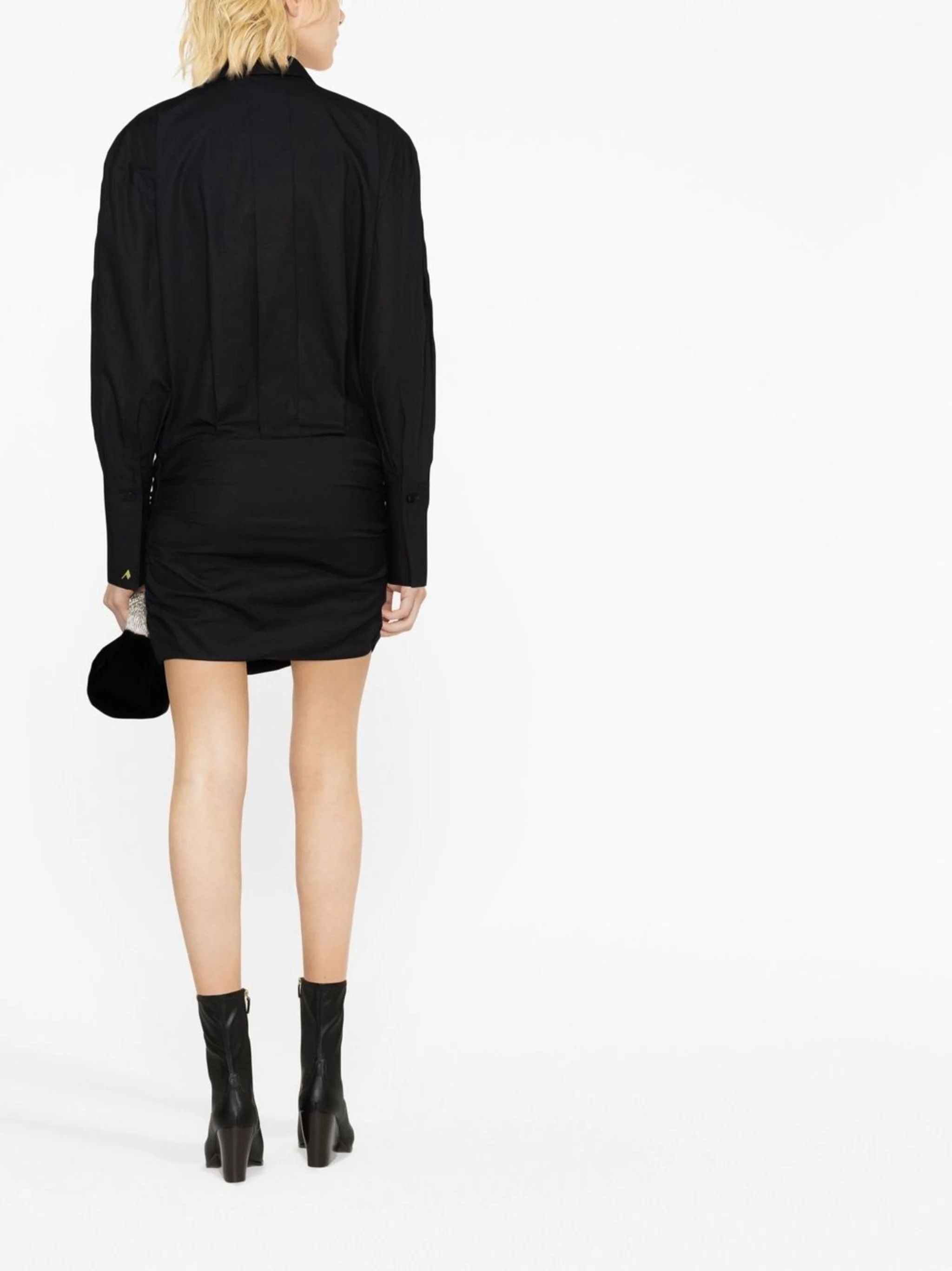 The Attico o1s22i1n1024 Hatty Shirt Mini Dress in Black Size M / US 6-8 / IT 42-44 - 4 Thumbnail