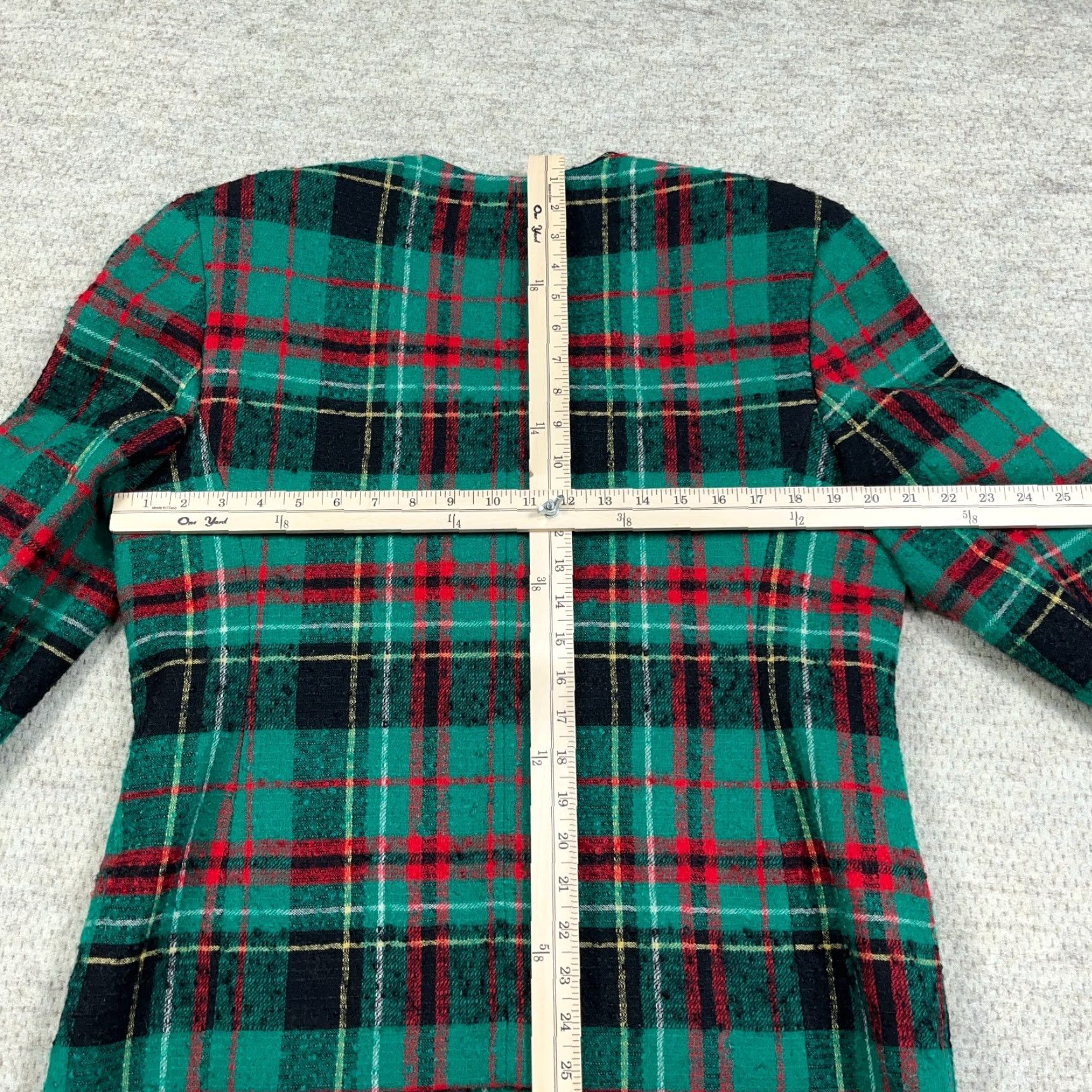 Pendleton VINTAGE Pendleton Blazer Women 12 Green Plaid Wool Tweed Sport Coat Jacket 90s Size XL / US 12-14 / IT 48-50 - 7 Thumbnail