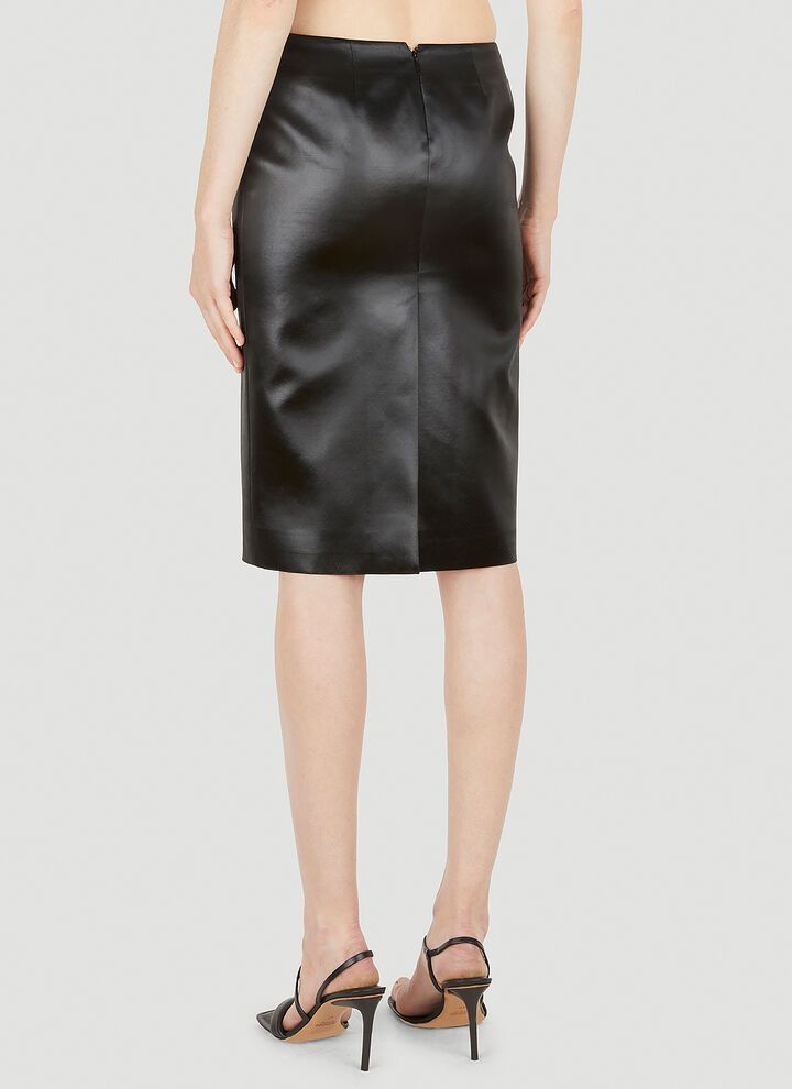Saint Laurent Paris o1s1wg110924 Satin Pencil Skirt in Black Size 25" / US 0 / IT 36 - 4 Thumbnail