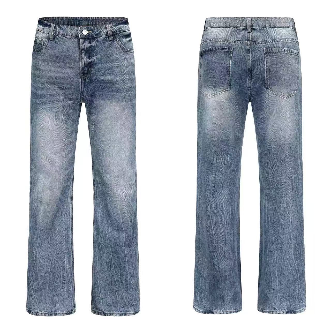 Japanese Brand × Jean Heavy duty washed straight leg micro flare jeans Size US 30 / EU 46 - 4 Thumbnail