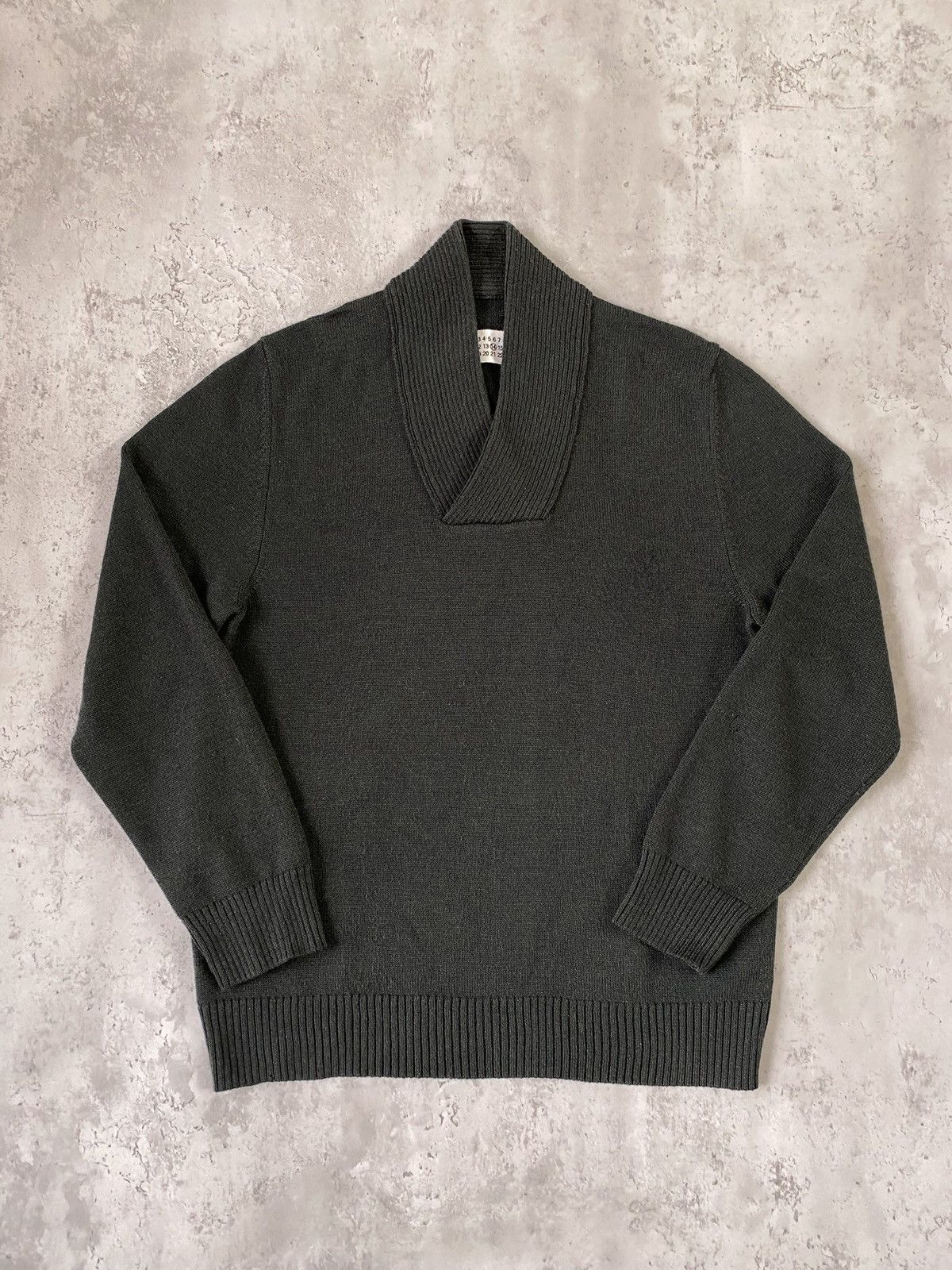 Maison Margiela Maison Margiela 19SS green rib zipped sweater