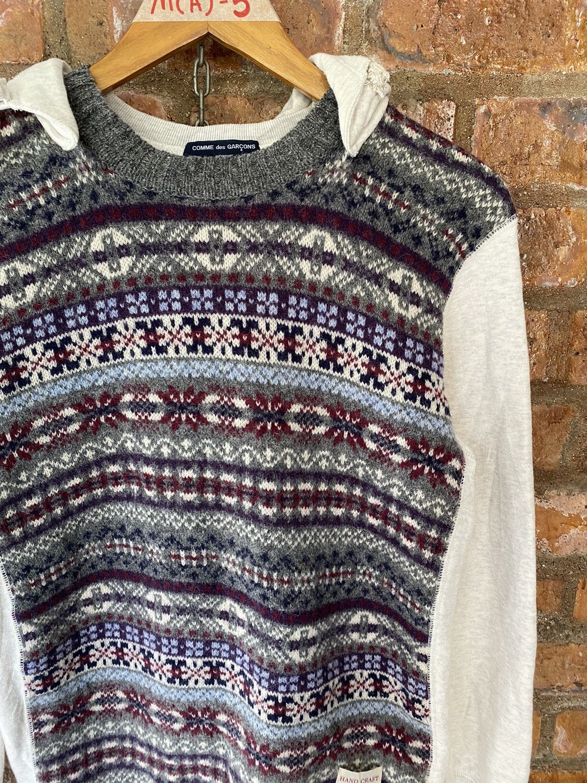 Comme des Garcons Homme AW14 CDGh Hand Knit native hoodie Size US M / EU 48-50 / 2 - 5 Thumbnail