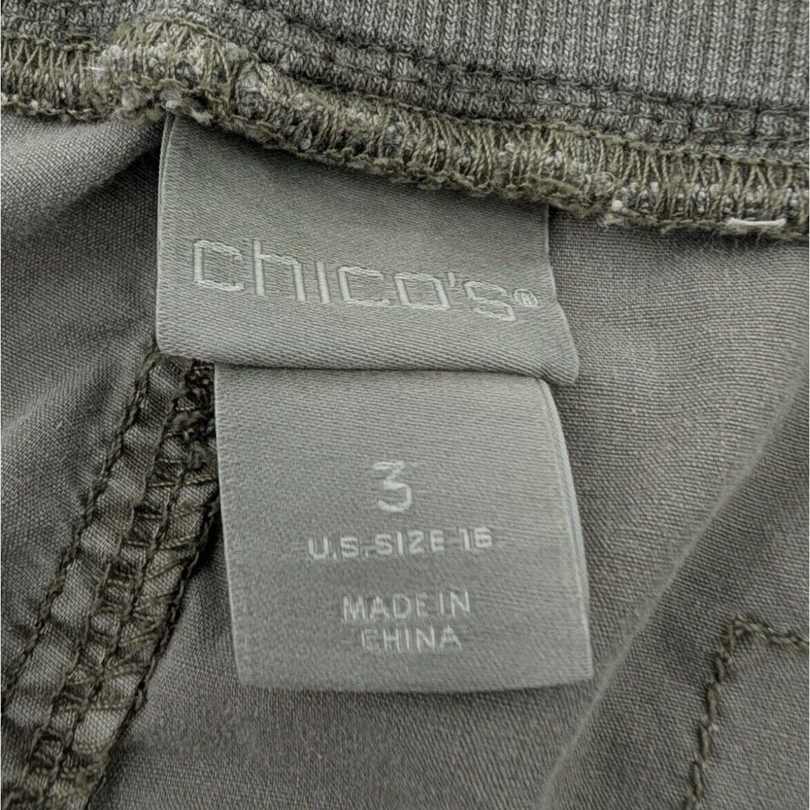 Chicos Chicos 3 Capri Joggers Womens Size XL Green Casual Cotton Size 28" / US 6 / IT 42 - 6 Thumbnail