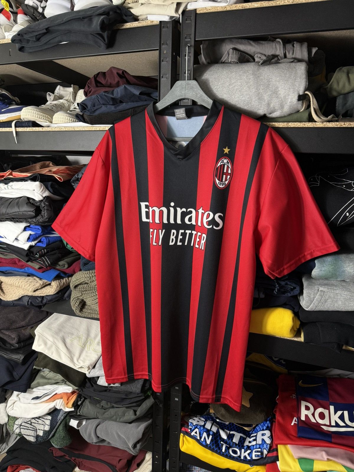 Umbro AC Milan Giroud #9 Jersey 2022 Soccer Shirt Black Football Size US L / EU 52-54 / 3 - 3 Thumbnail