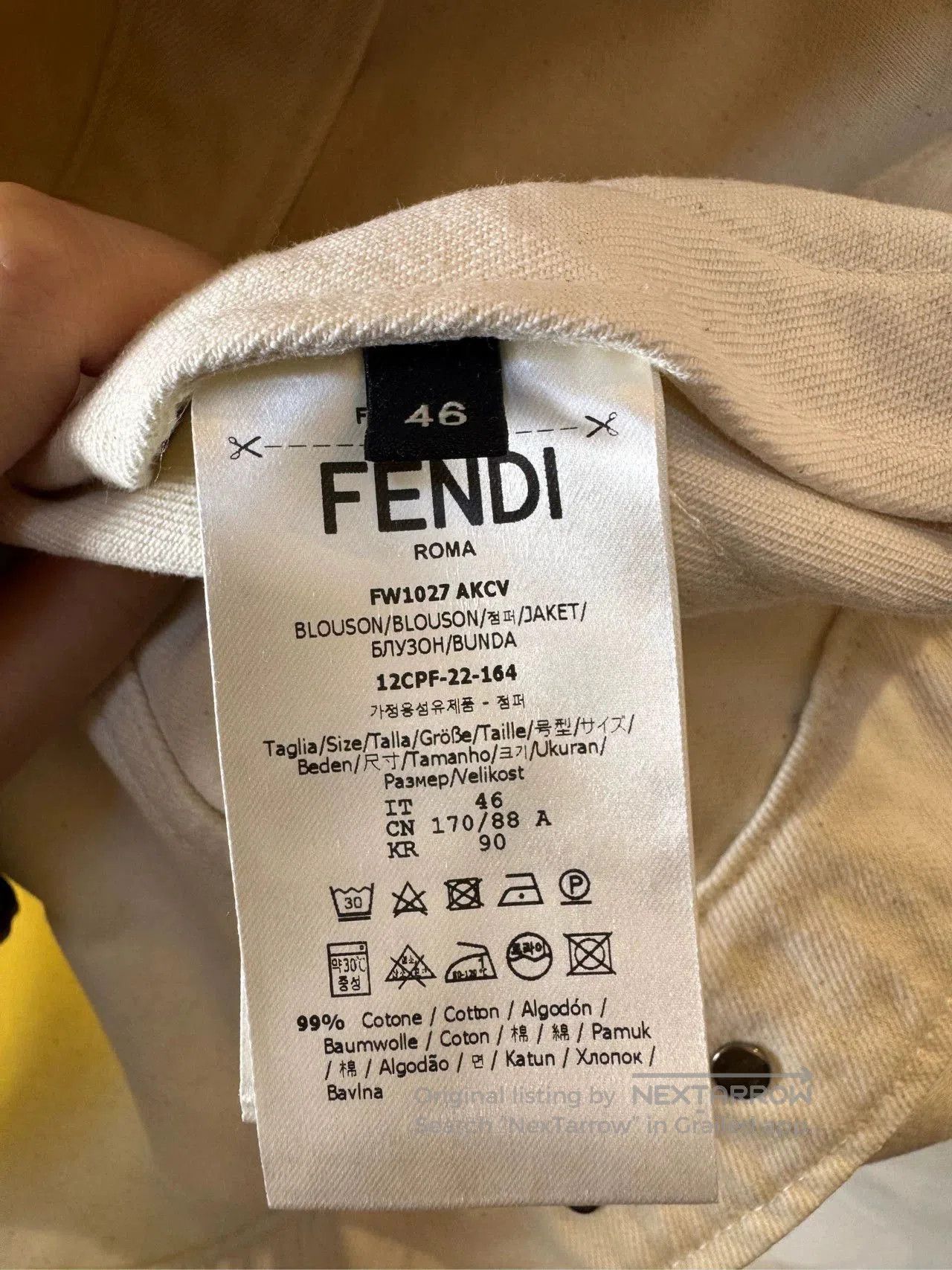 Fendi Fendi White Chest Embroidery Denim Jacket. Size US M / EU 48-50 / 2 - 5 Thumbnail