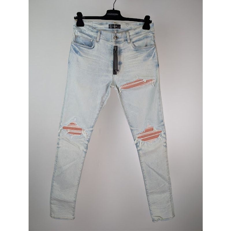 Amiri o1rshd1 MX1 Suede Denim Jeans in Medium Indigo Size US 32 / EU 48 - 1 Thumbnail