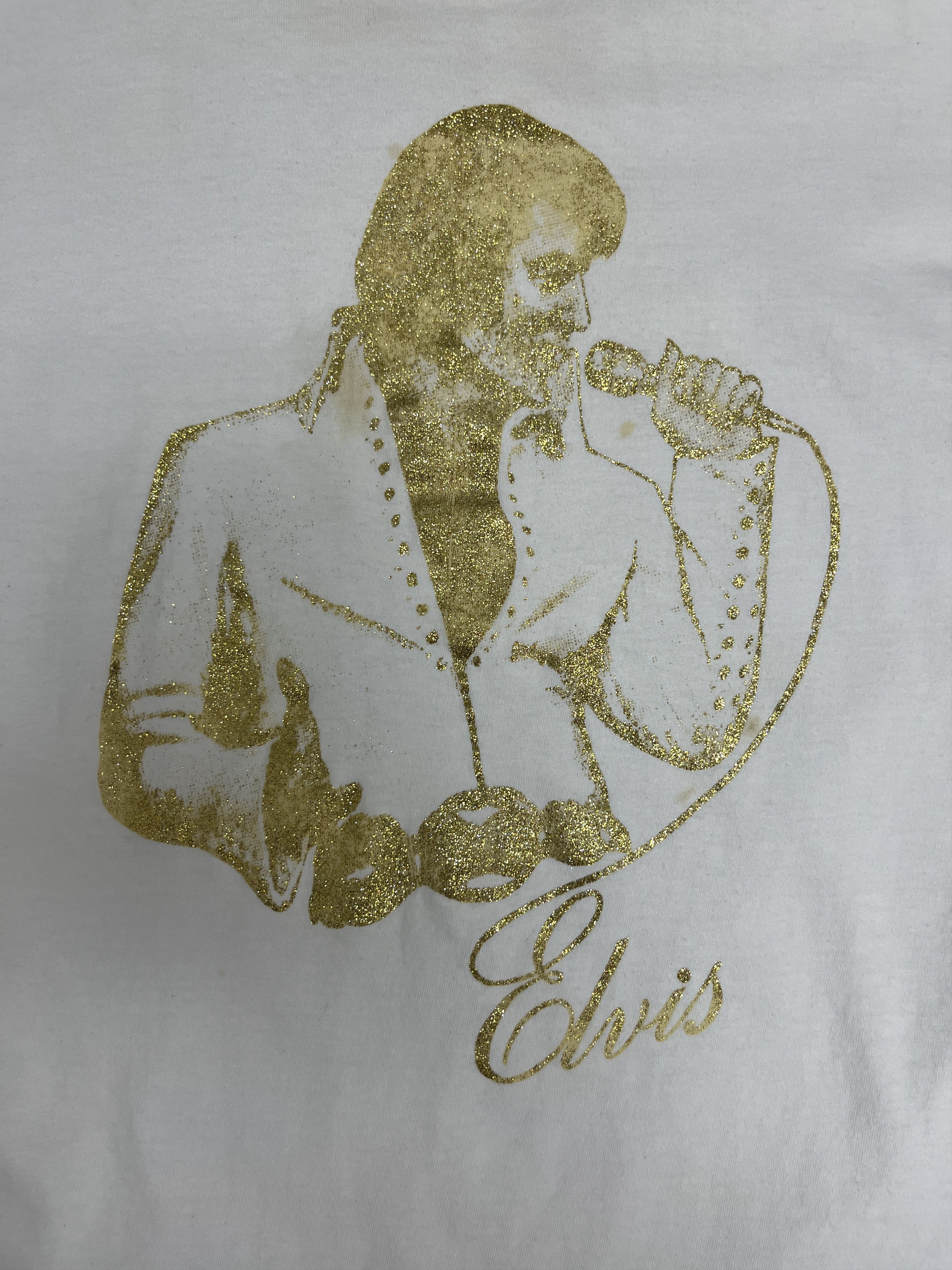 Vintage Elvis Presley Vintage White T-Shirt Tee Size US XL / EU 56 / 4 - 2 Thumbnail